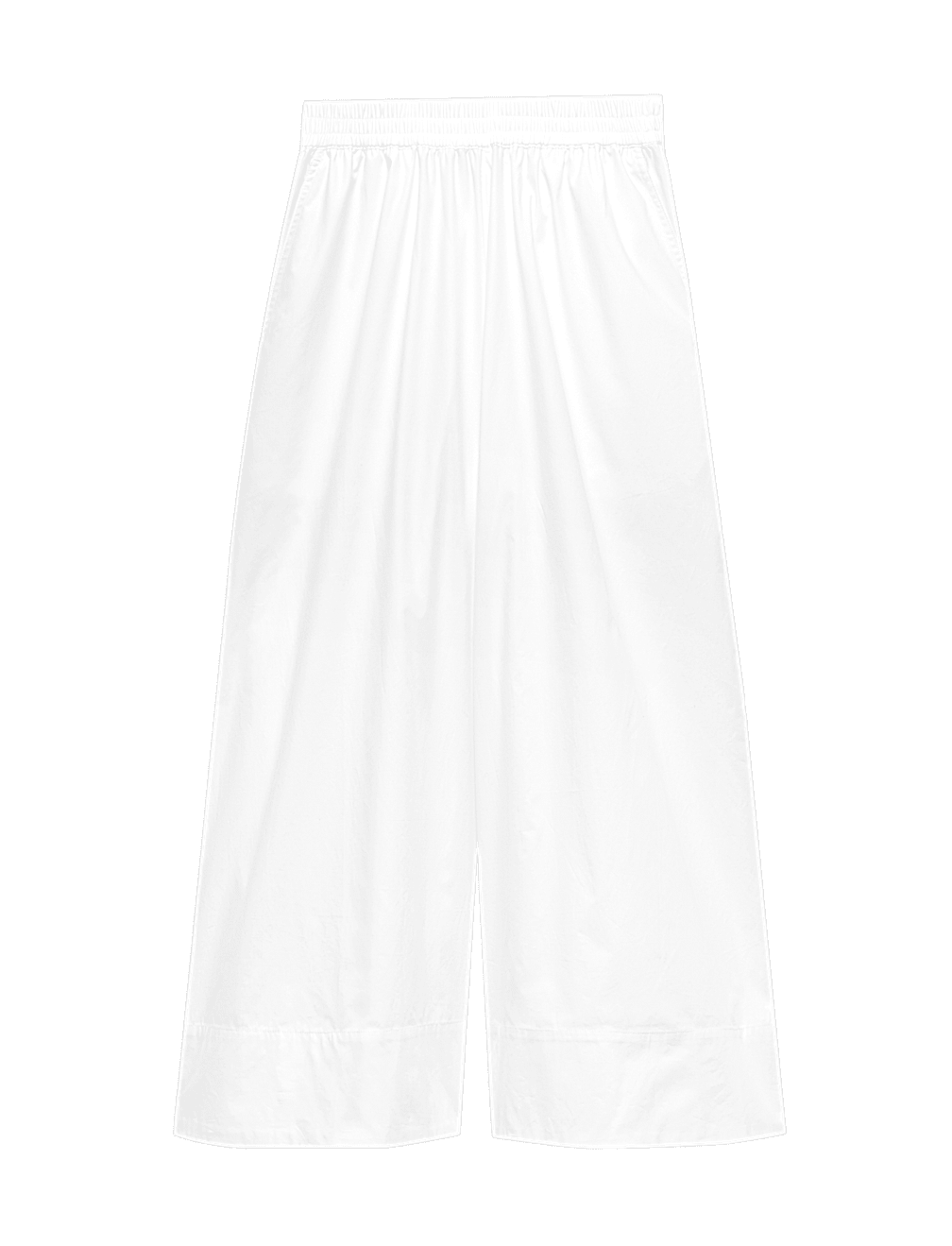 Pure Cotton Cropped Palazzo Trousers