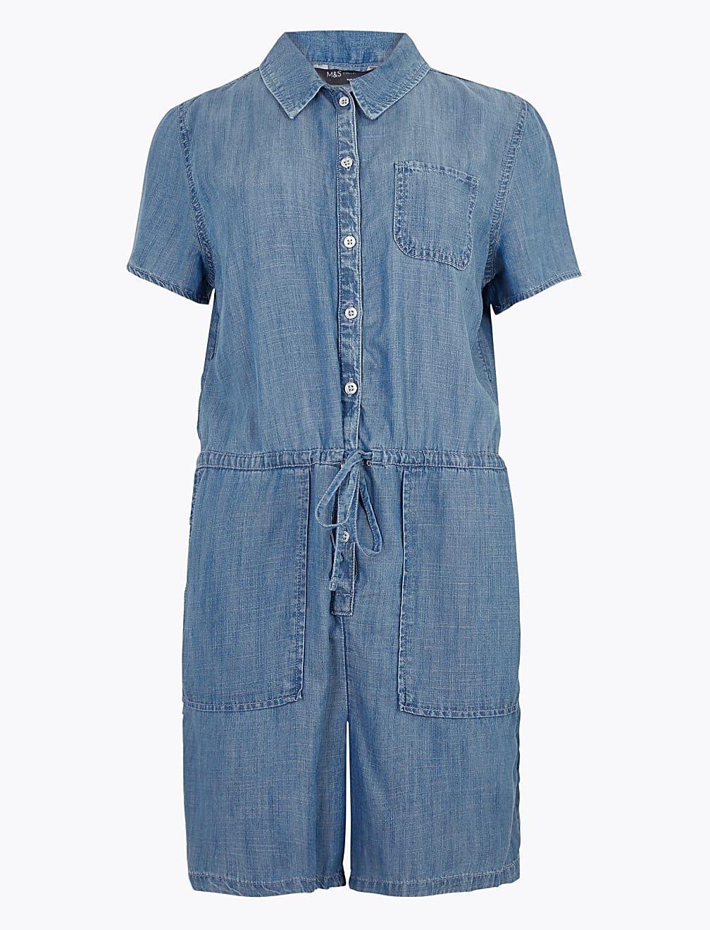 Pure Tencel™ Denim Short Sleeve Playsuit