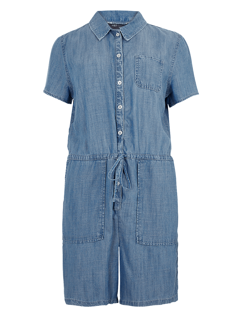 Pure Tencel™ Denim Short Sleeve Playsuit