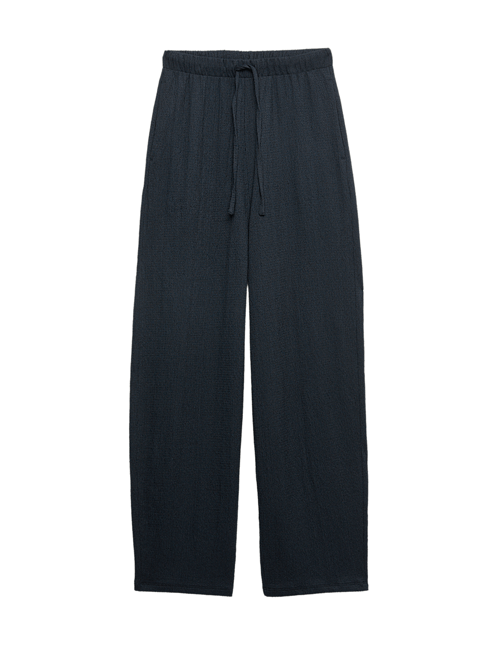 Textured Elasticated Waist Carrot Leg Trousers