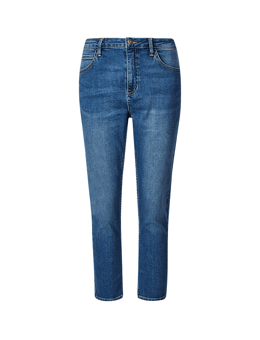 Mid Rise Cropped Super Skinny Leg Jeans
