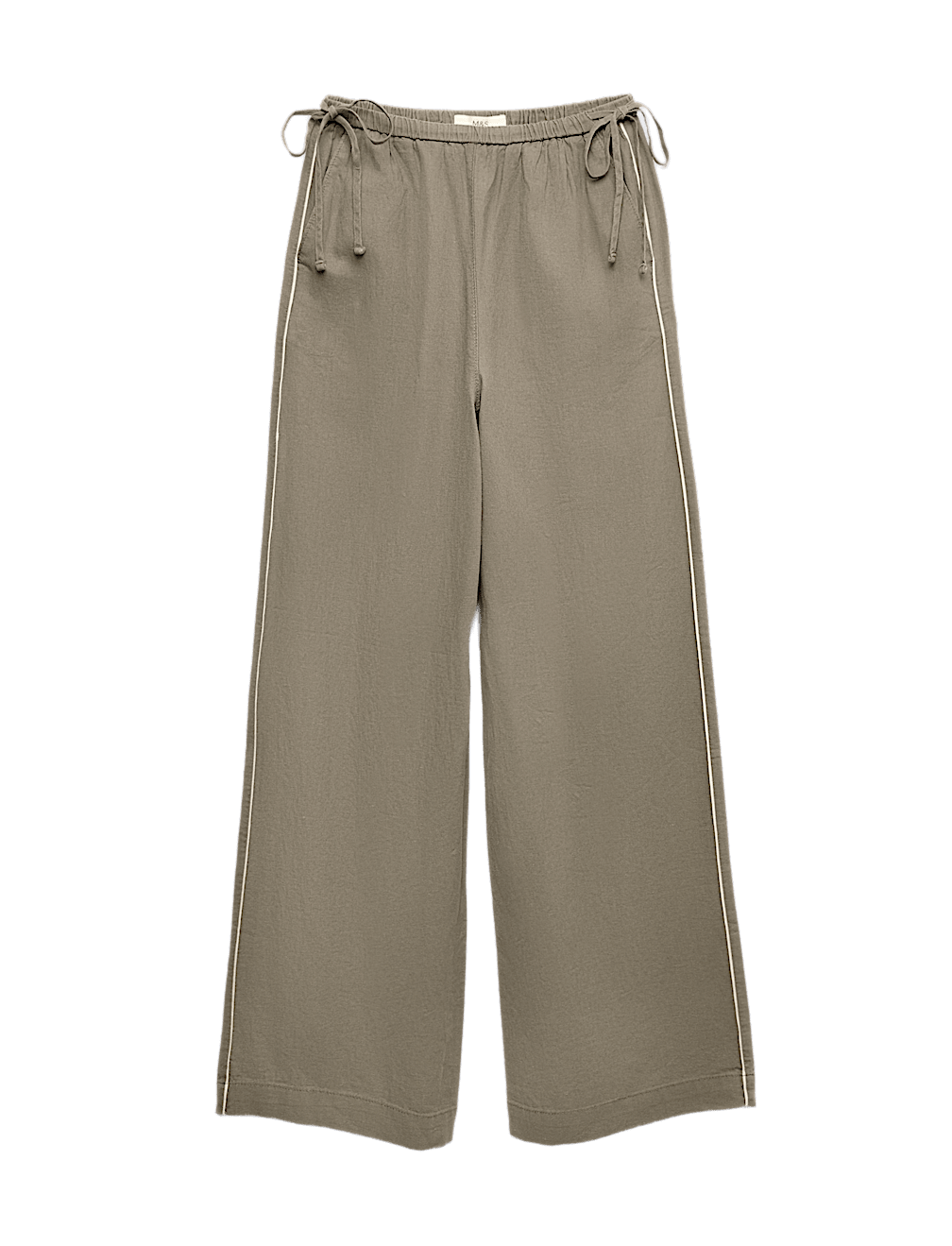 Linen Rich Tie Side Wide Leg Trousers