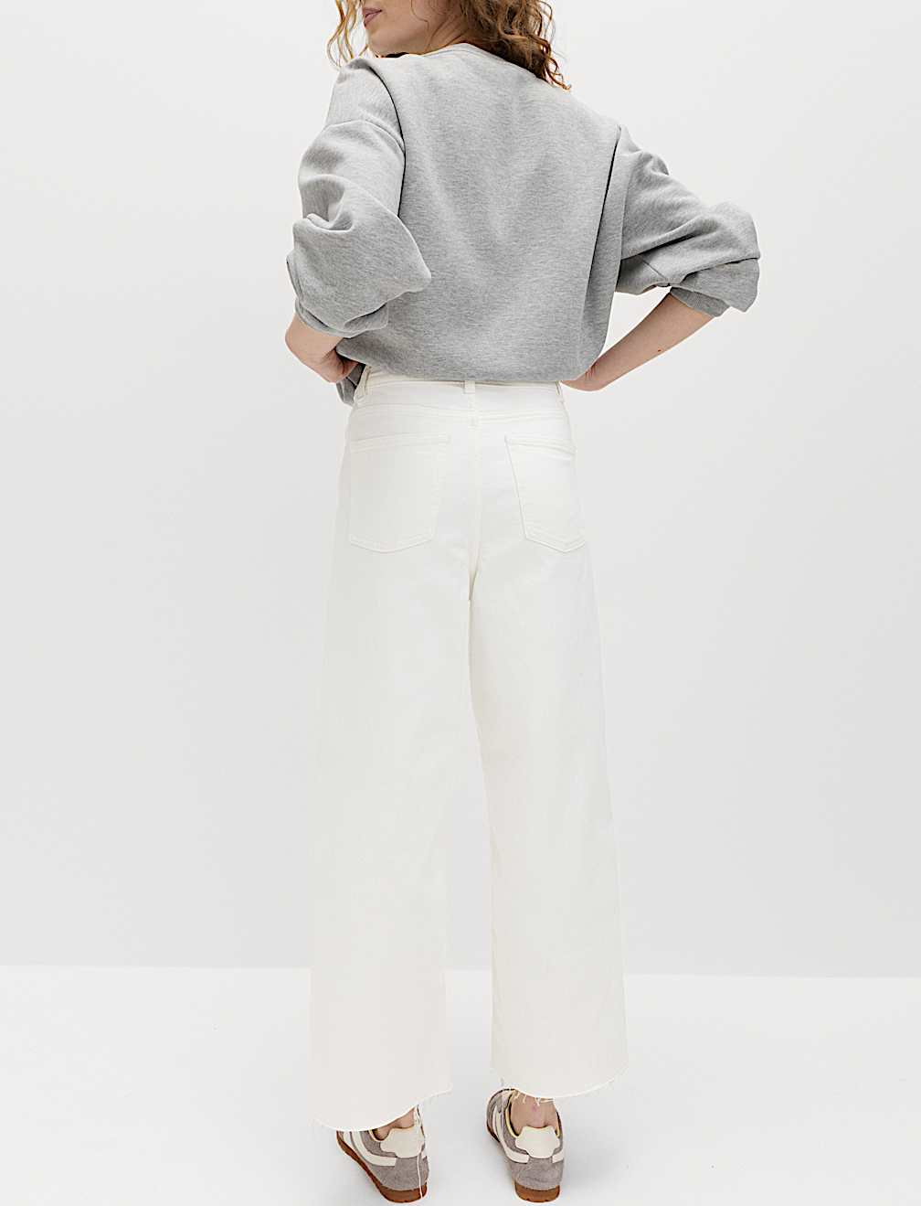 High Waisted Wide Leg Cropped Jeans