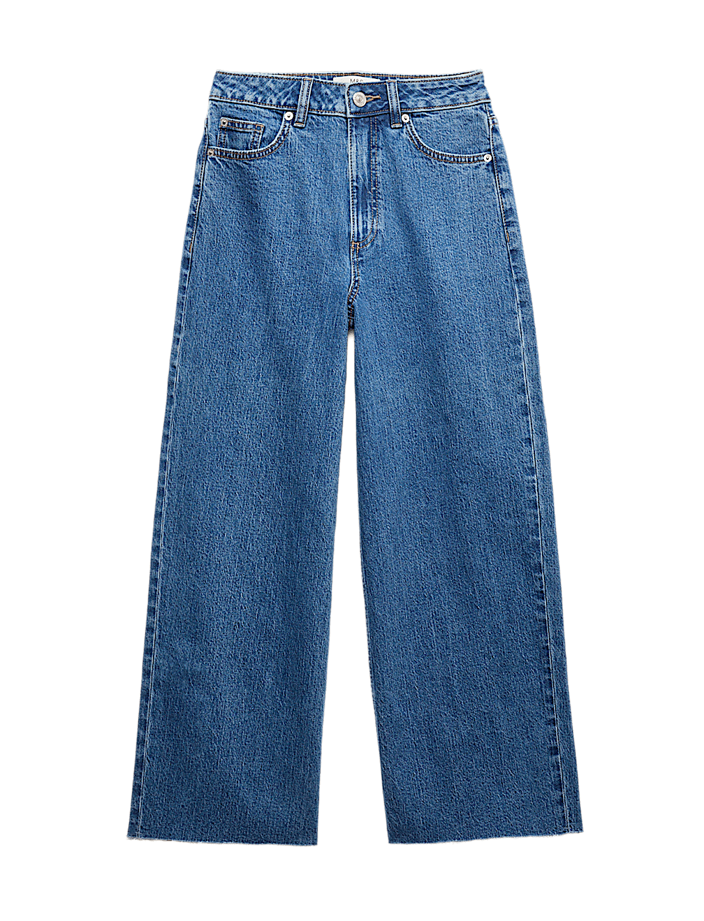 High Waisted Wide Leg Cropped Jeans