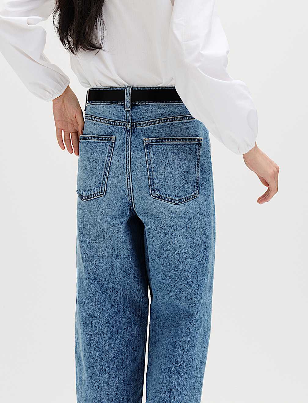 High Waisted Wide Leg Cropped Jeans