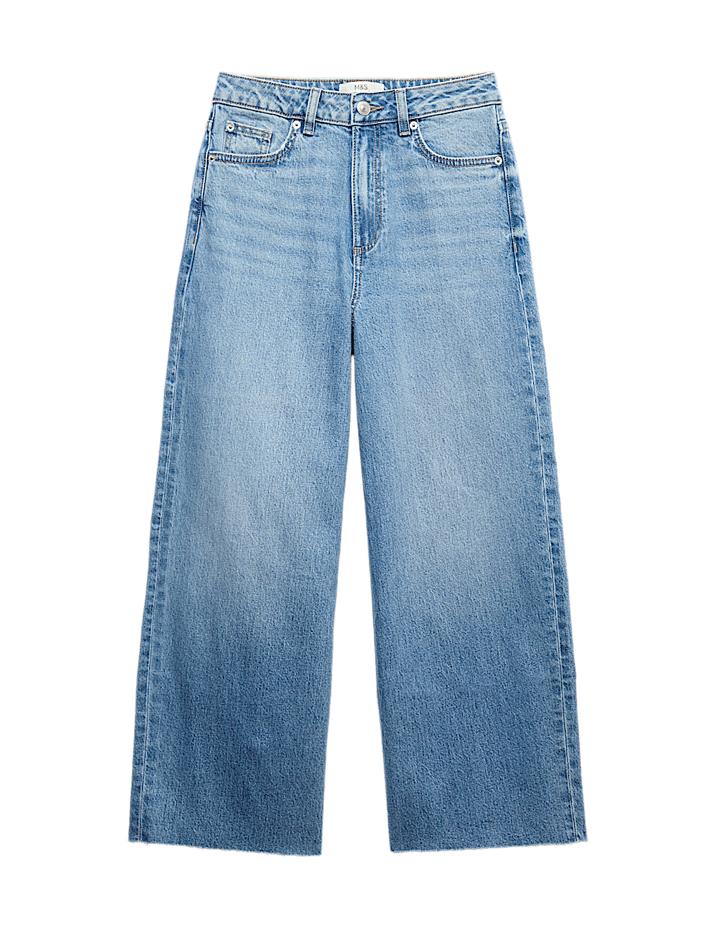 High Waisted Wide Leg Cropped Jeans