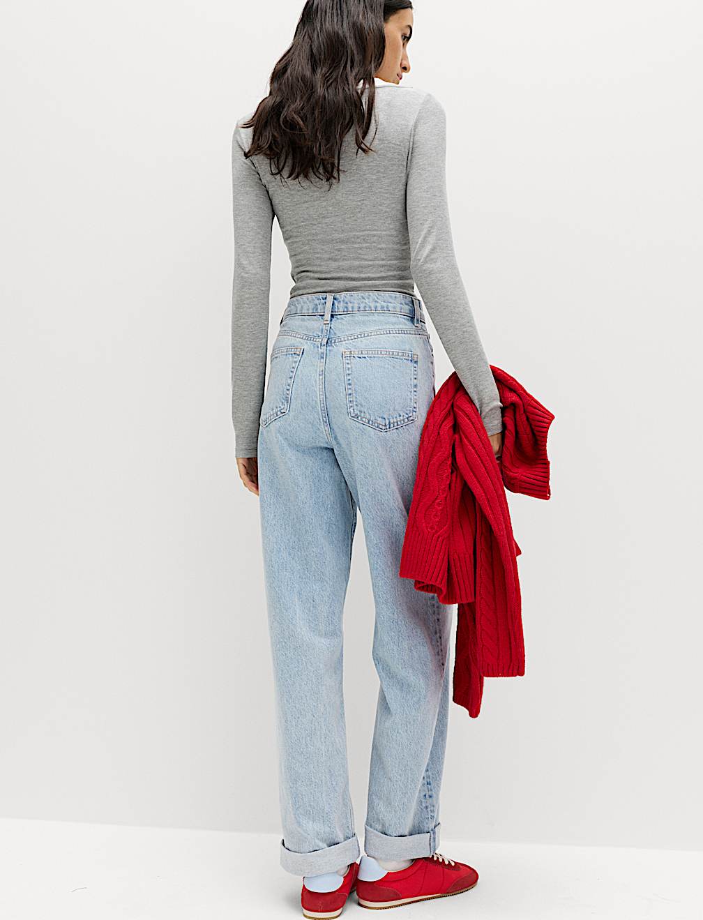 Boyfriend Mid Rise Ankle Grazer Jeans