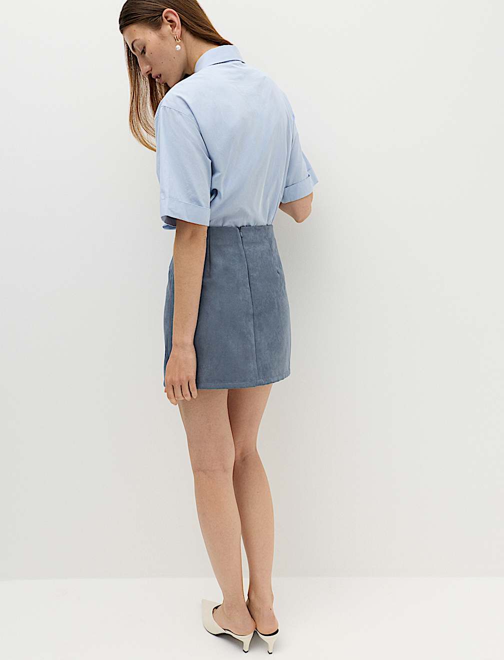 Suedette Mini A-Line Skirt