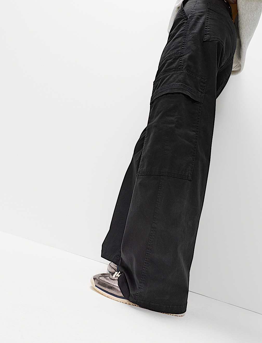 Cotton Rich Cargo Wide Leg Trousers
