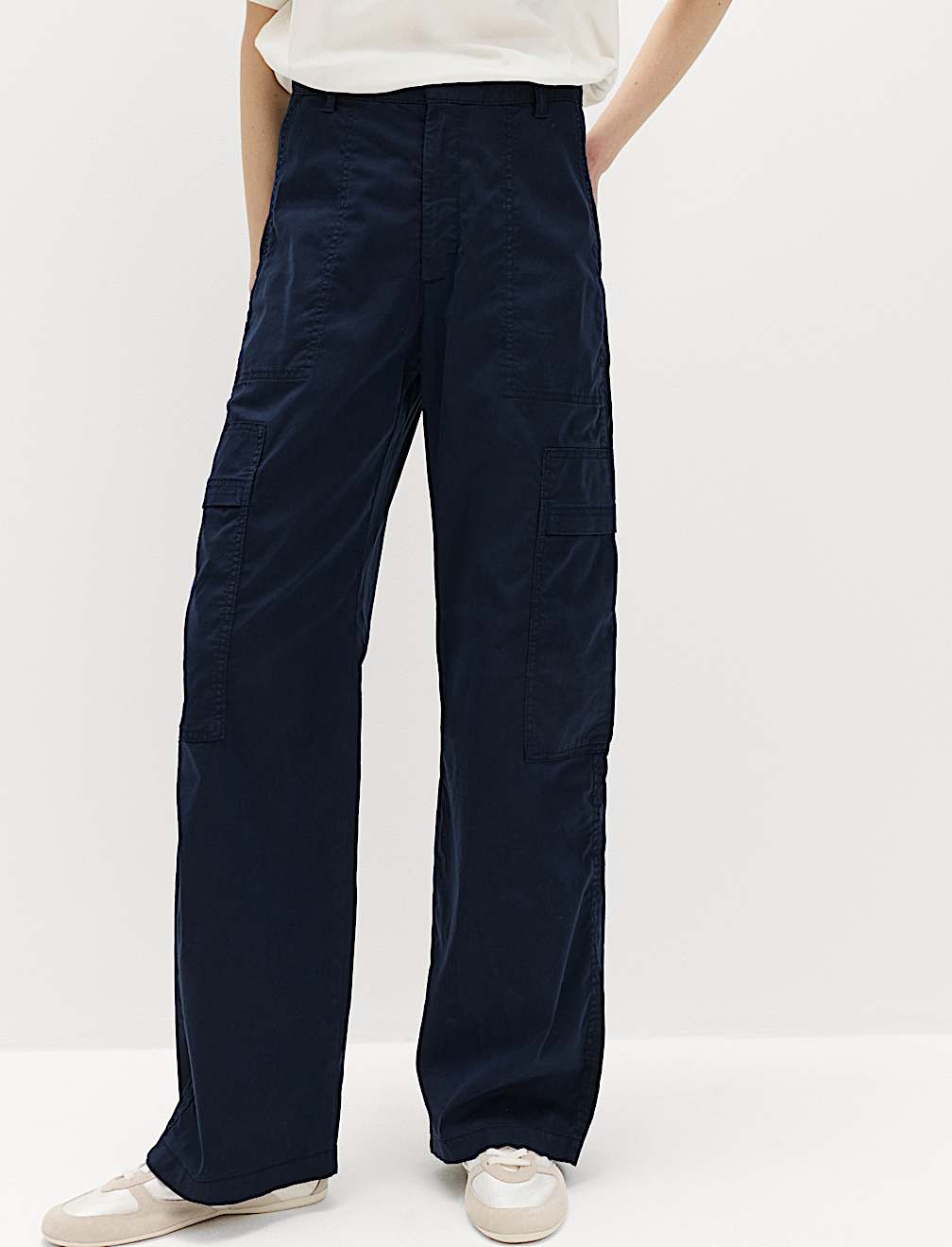 Lyocell Rich Cargo Wide Leg Trousers