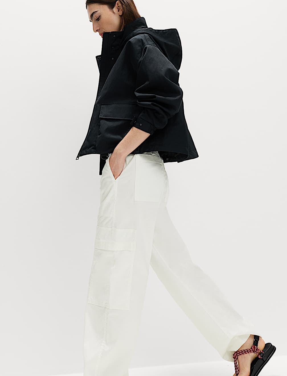 Lyocell Rich Cargo Wide Leg Trousers