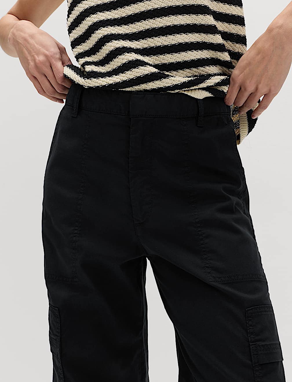 Lyocell Rich Cargo Wide Leg Trousers