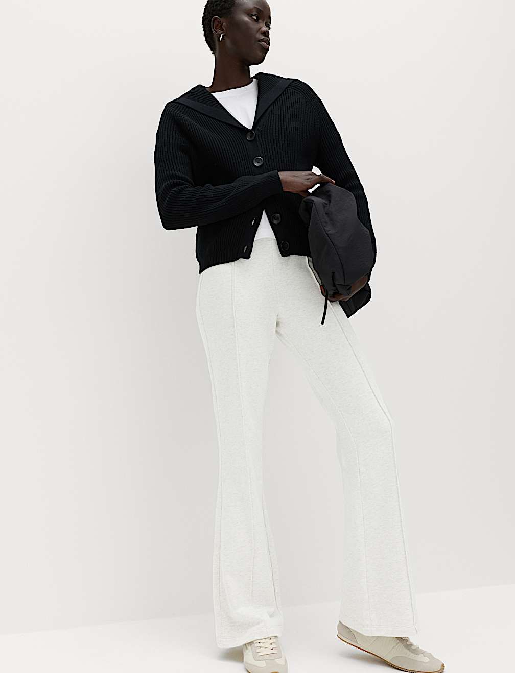 Pure Cotton Seam Detail Flared Joggers