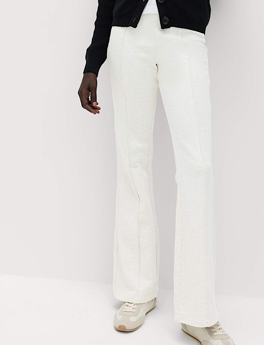 Pure Cotton Seam Detail Flared Joggers