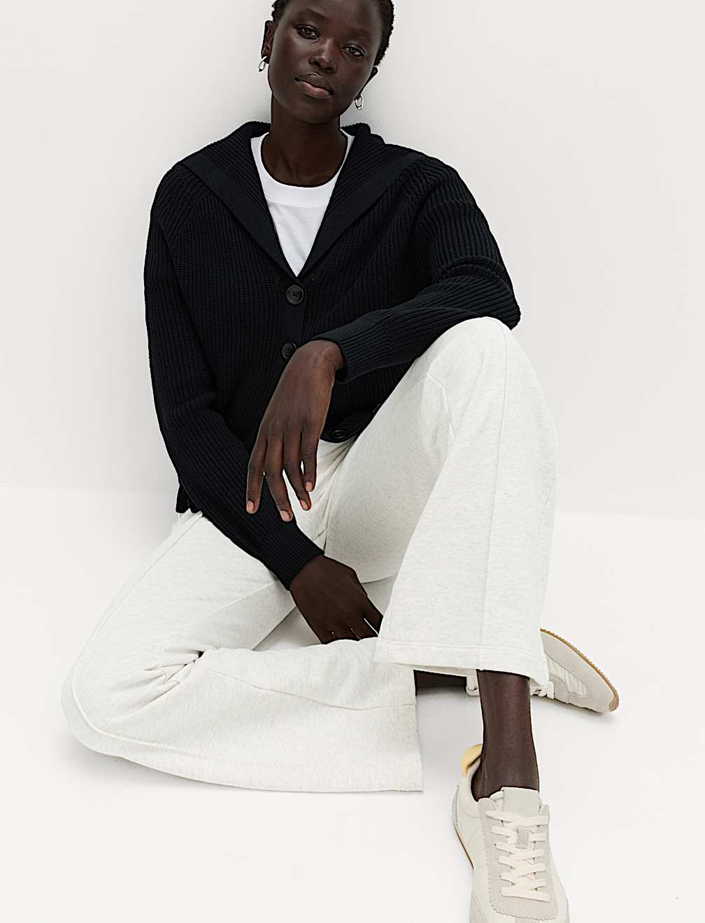 Pure Cotton Seam Detail Flared Joggers