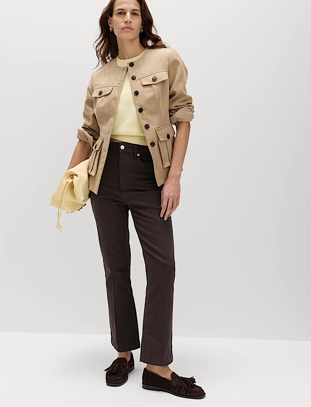 High Waisted Kickflare Cropped Jeans