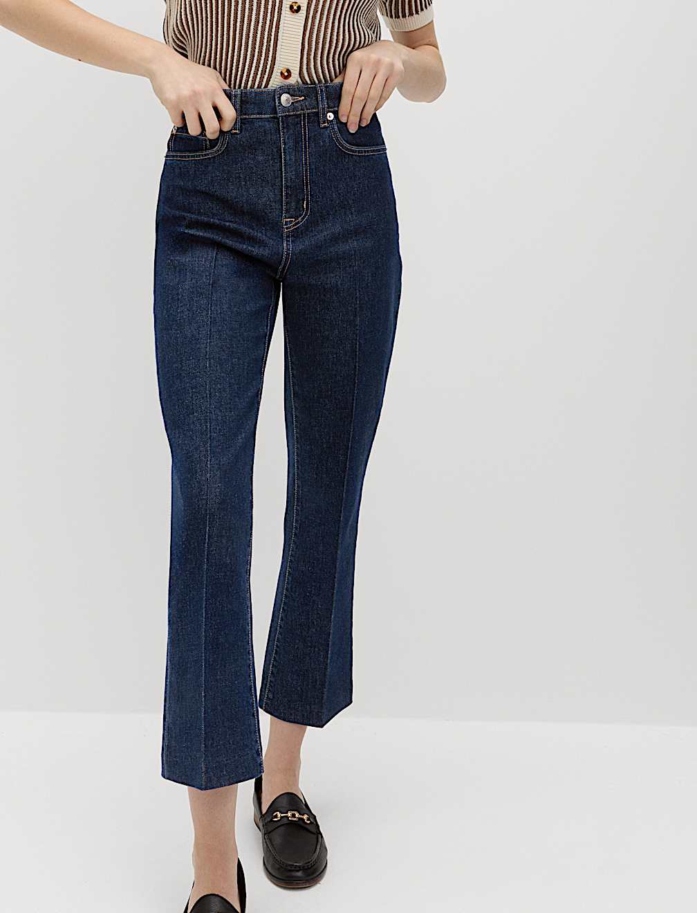 High Waisted Kickflare Cropped Jeans