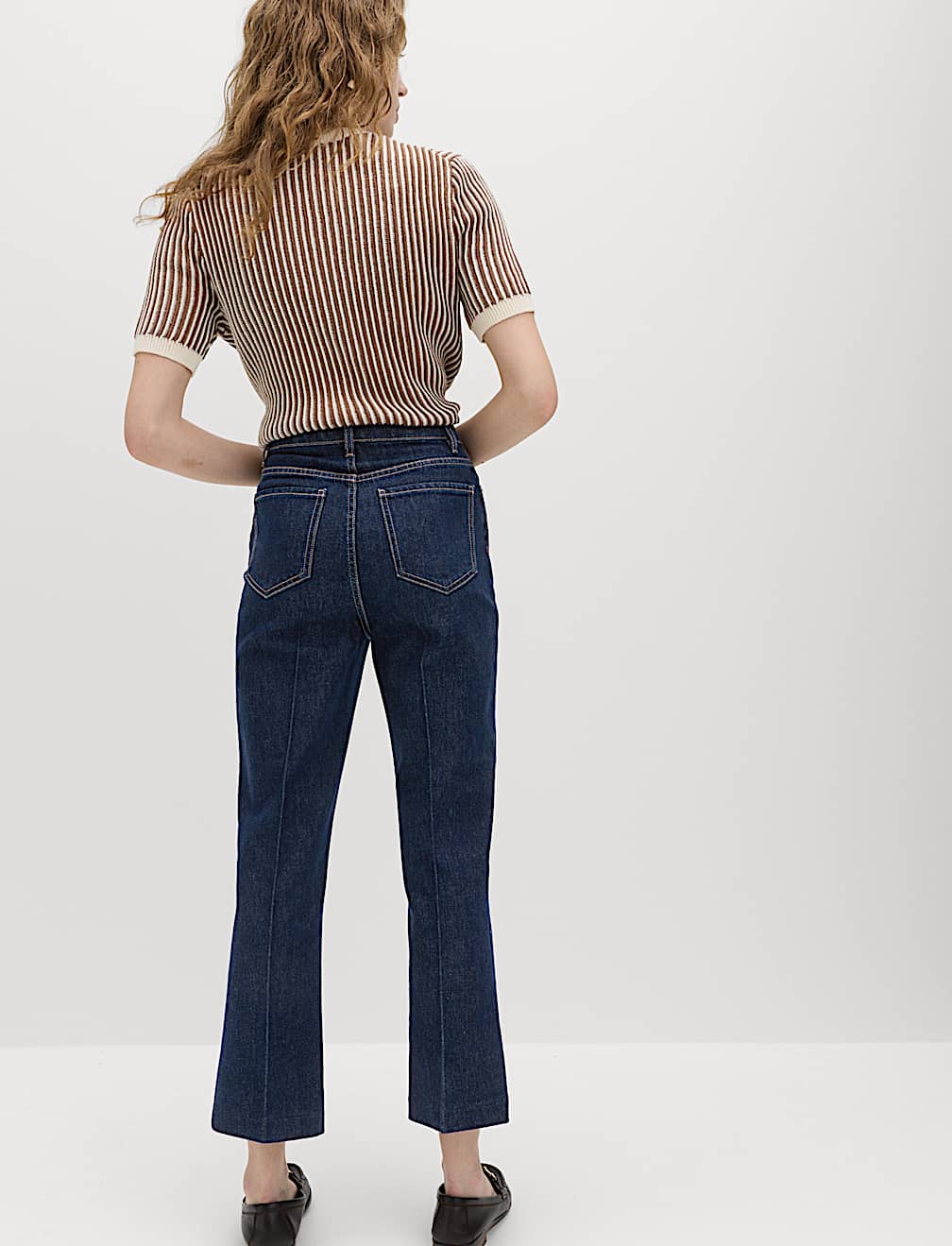High Waisted Kickflare Cropped Jeans