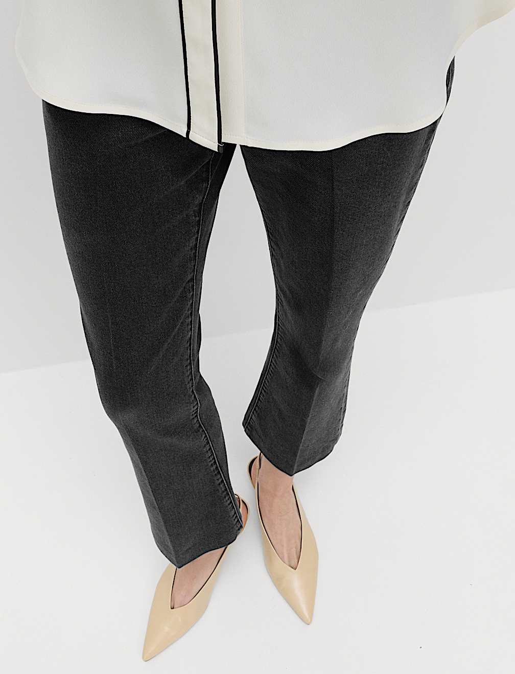 High Waisted Kickflare Cropped Jeans