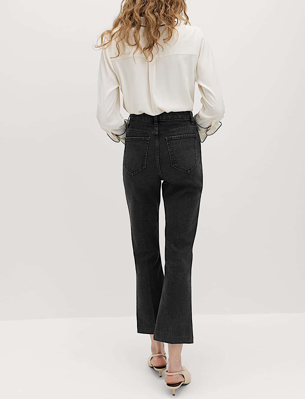 High Waisted Kickflare Cropped Jeans