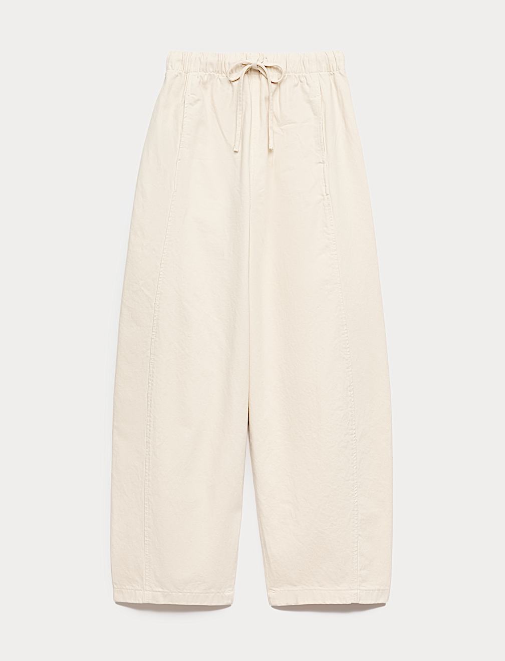 Pull On High Waisted Barrel Leg Jeans