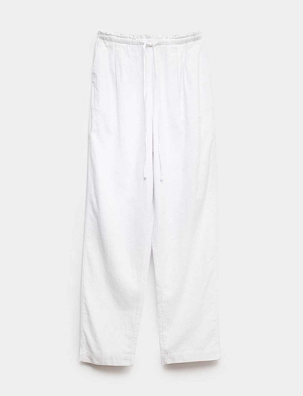 Linen Rich Elasticated Waist Tapered Trousers
