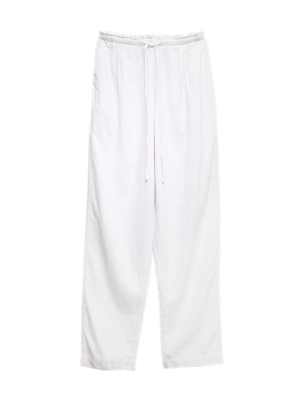 Linen Rich Elasticated Waist Tapered Trousers