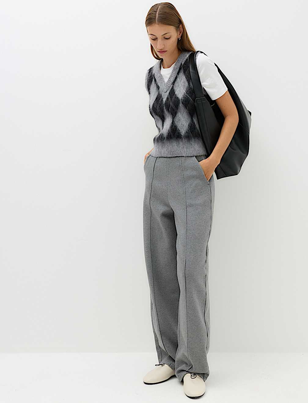 Pure Cotton Pintuck Barrel Leg Joggers