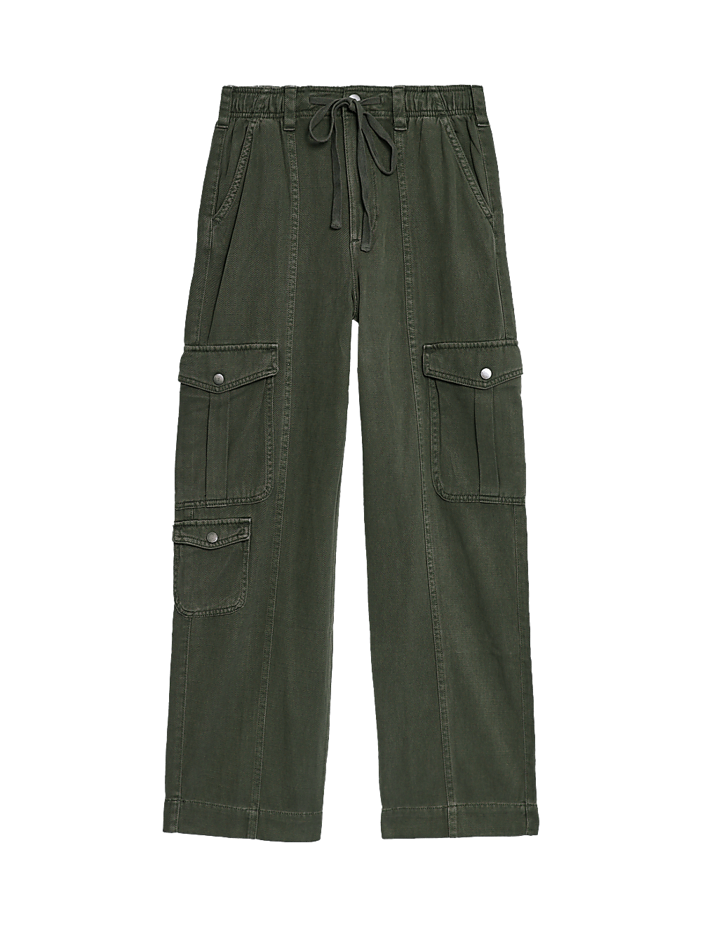 Twill Cargo Drawstring Trousers