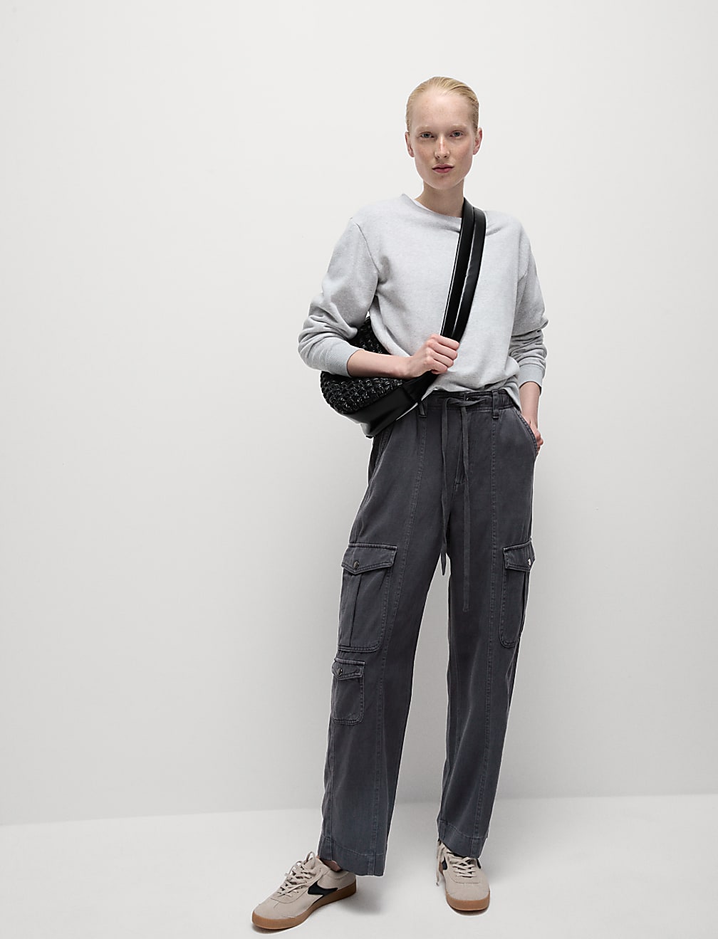 Twill Cargo Drawstring Trousers