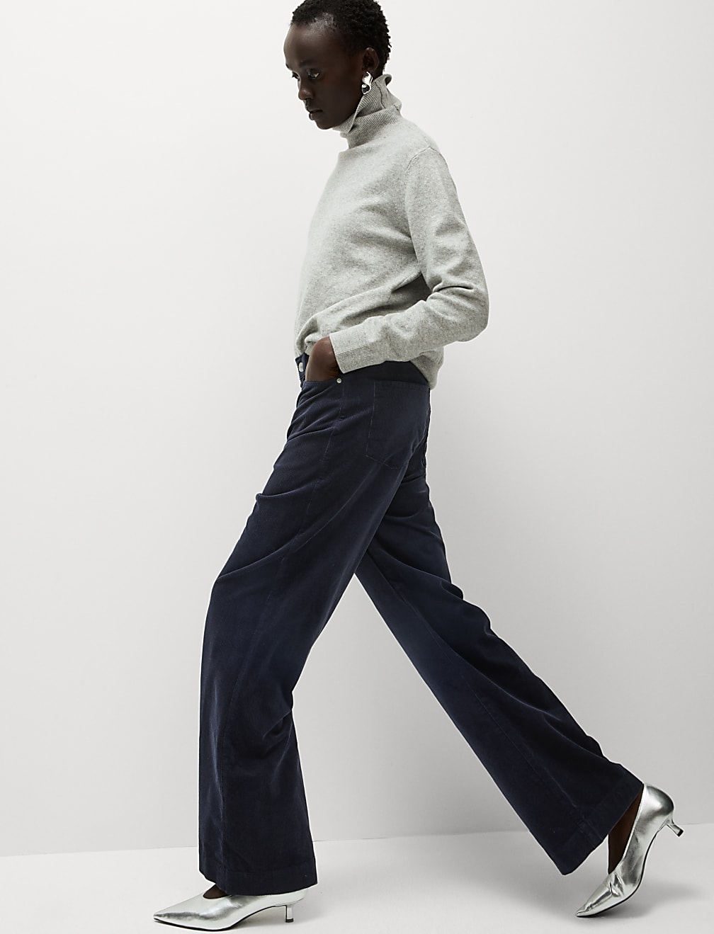 Cord Wide Leg Trousers