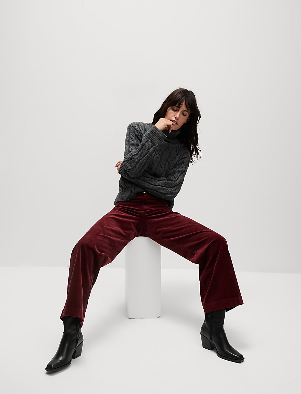 Cord Wide Leg Trousers