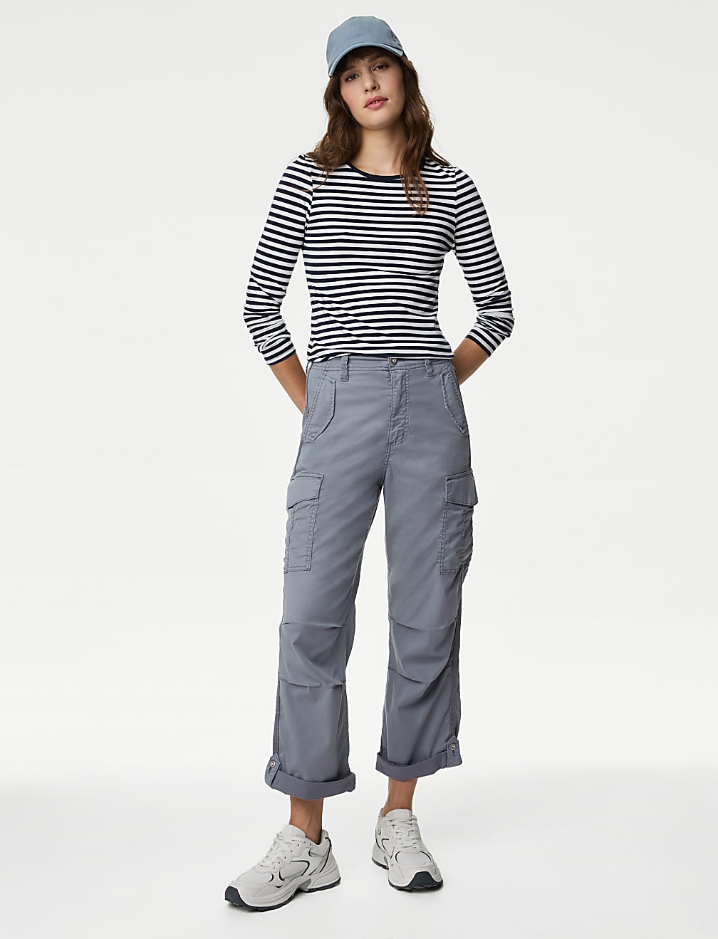 lyocell™ Rich Cargo Tea Dyed Cropped Trousers
