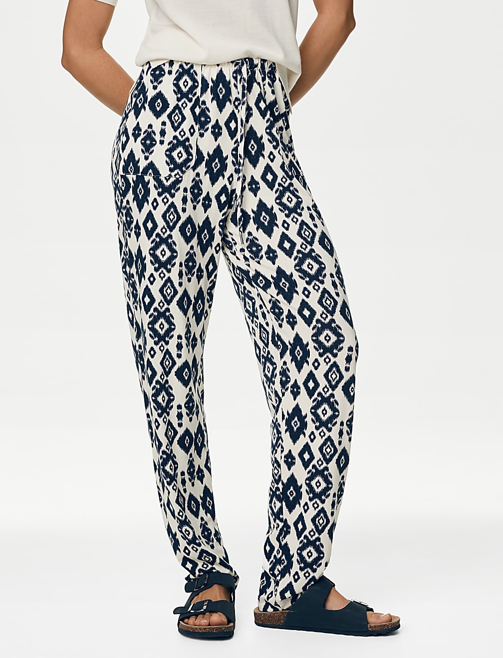 Jersey Drawstring Tapered Trousers