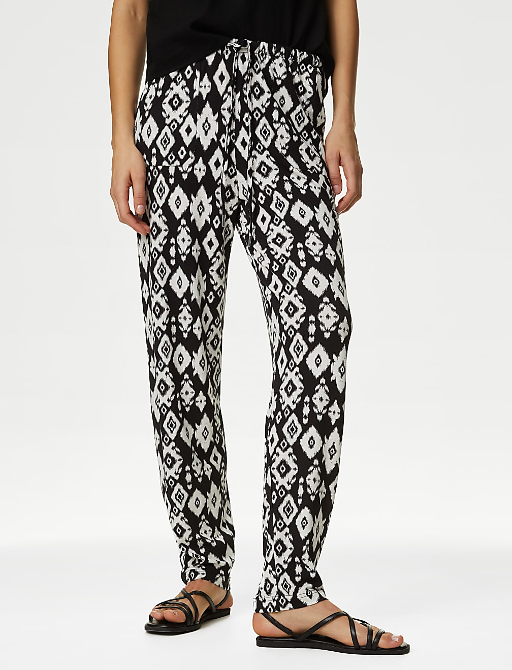 Jersey Drawstring Tapered Trousers