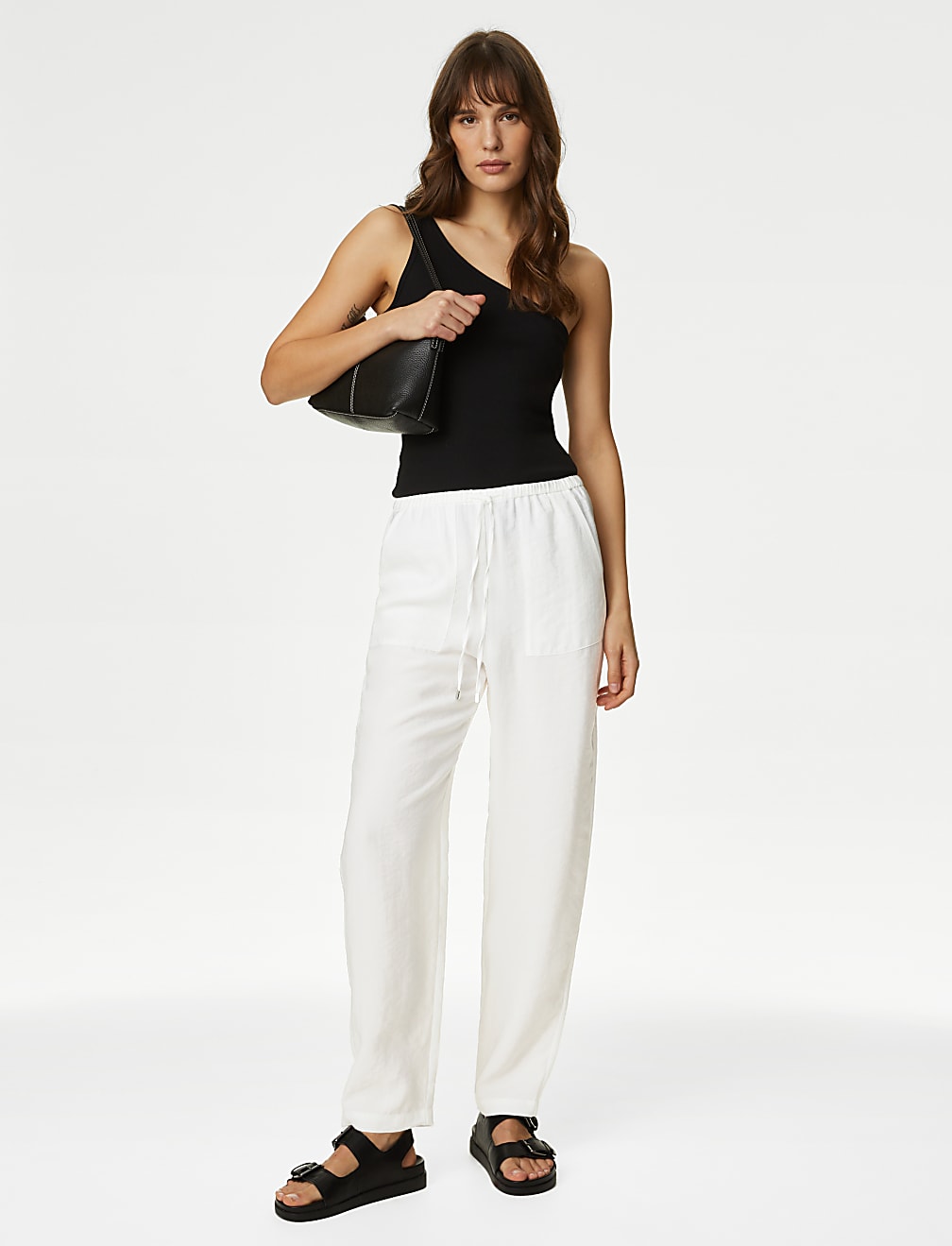 Lyocel Rich Tapered Ankle Grazer Trousers