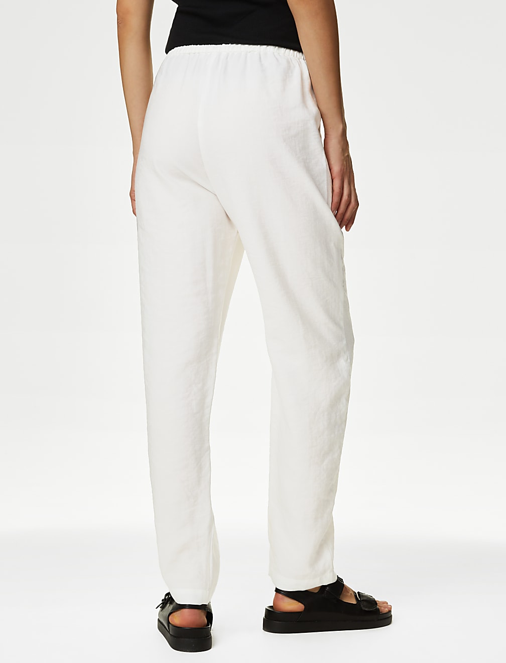 Lyocel Rich Tapered Ankle Grazer Trousers