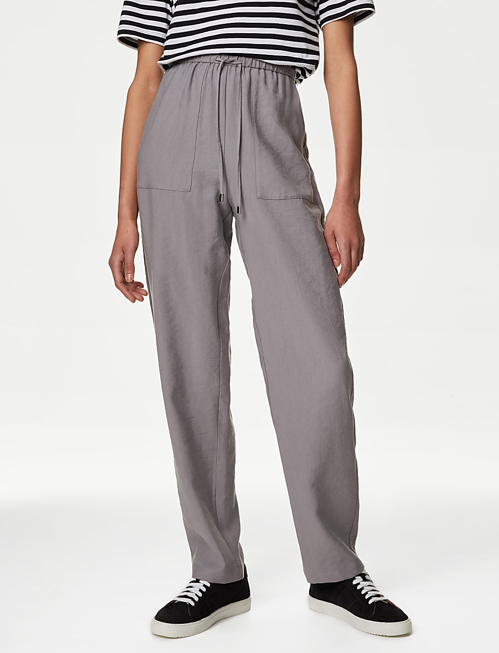 Lyocel Rich Tapered Ankle Grazer Trousers