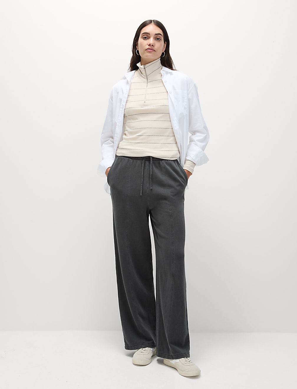 Pure Cotton Wide Leg Joggers