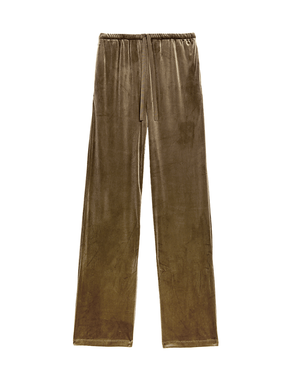 Velour Drawstring Wide Leg Trousers