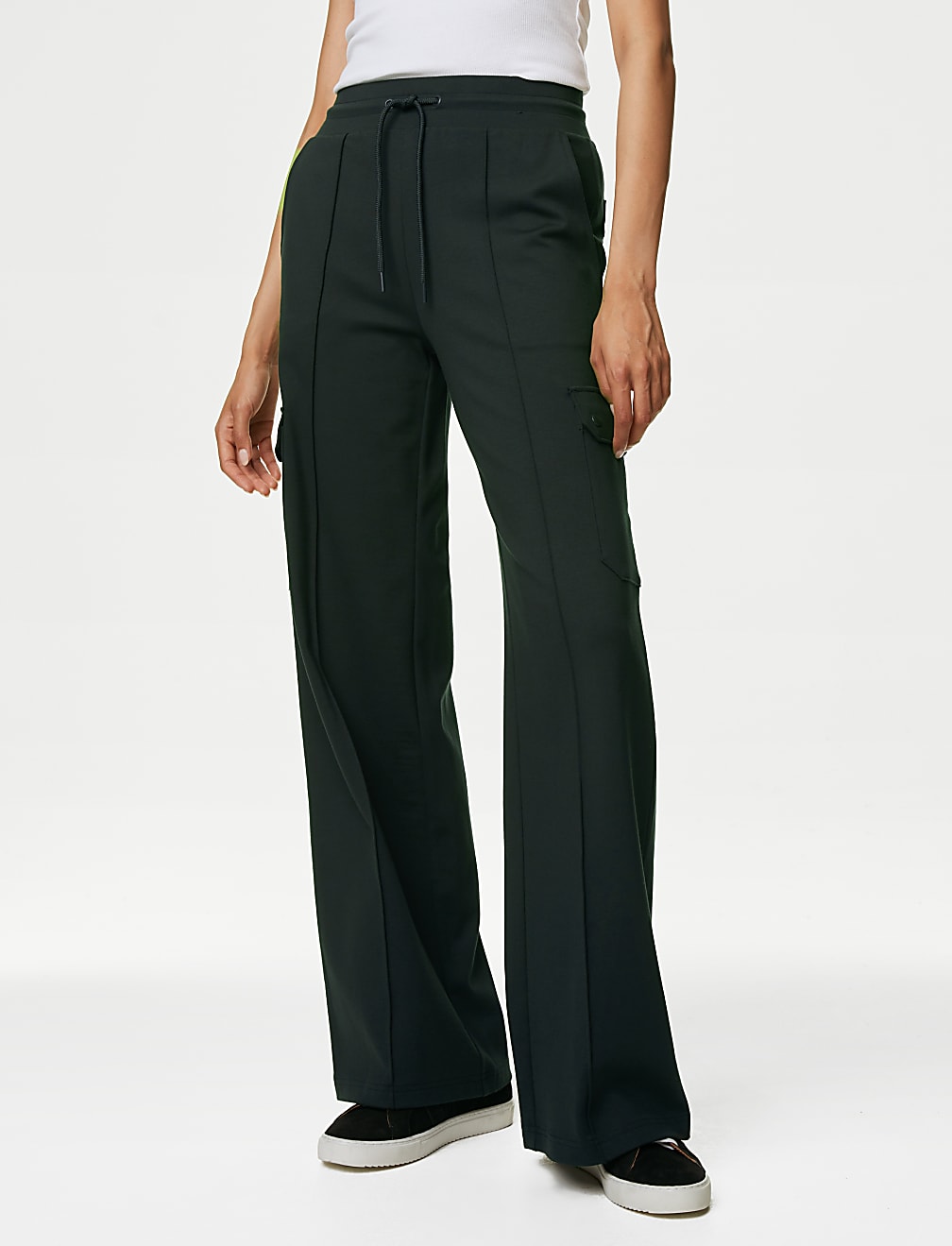 Ponte Utility Wide Leg Trousers
