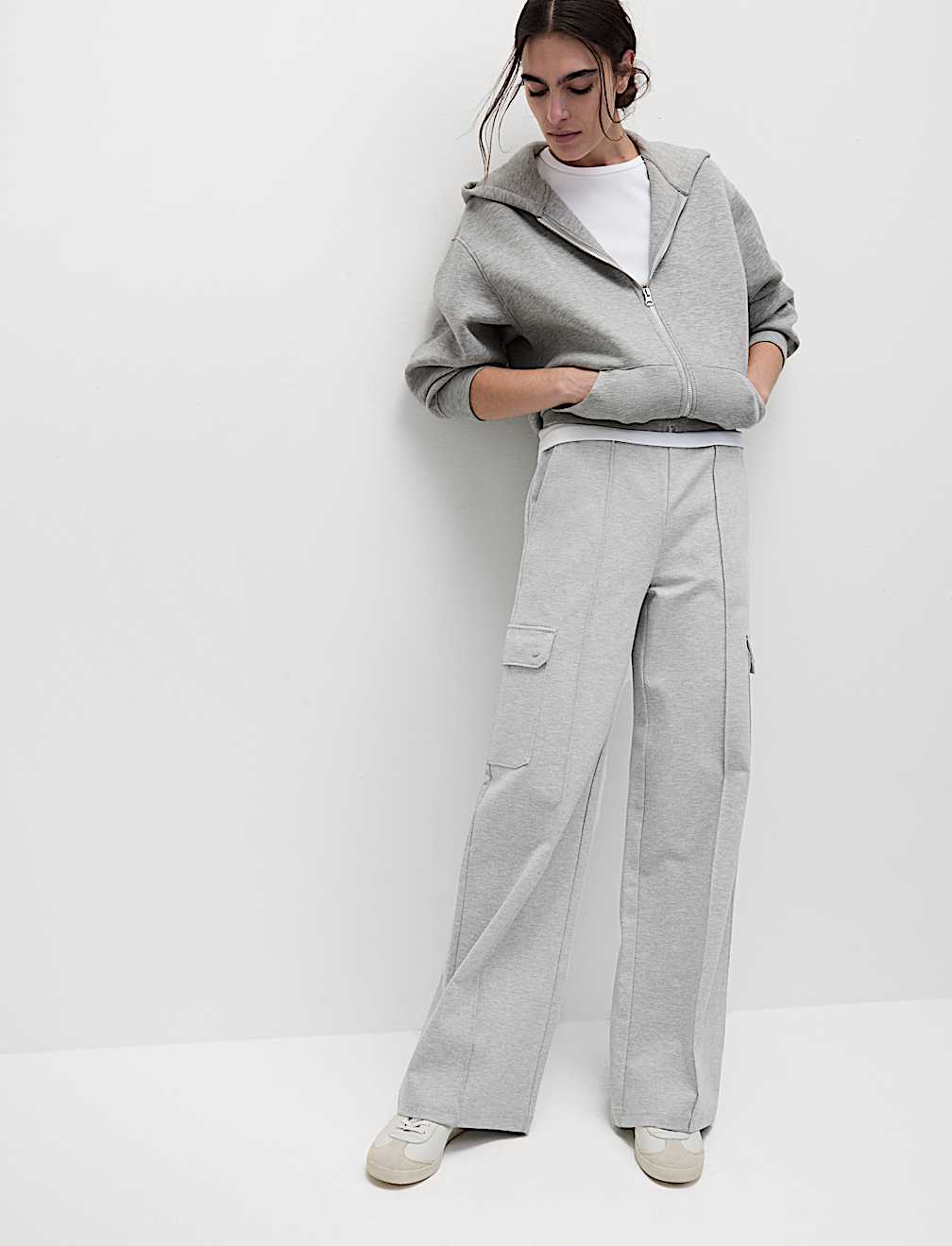 Ponte Utility Wide Leg Trousers