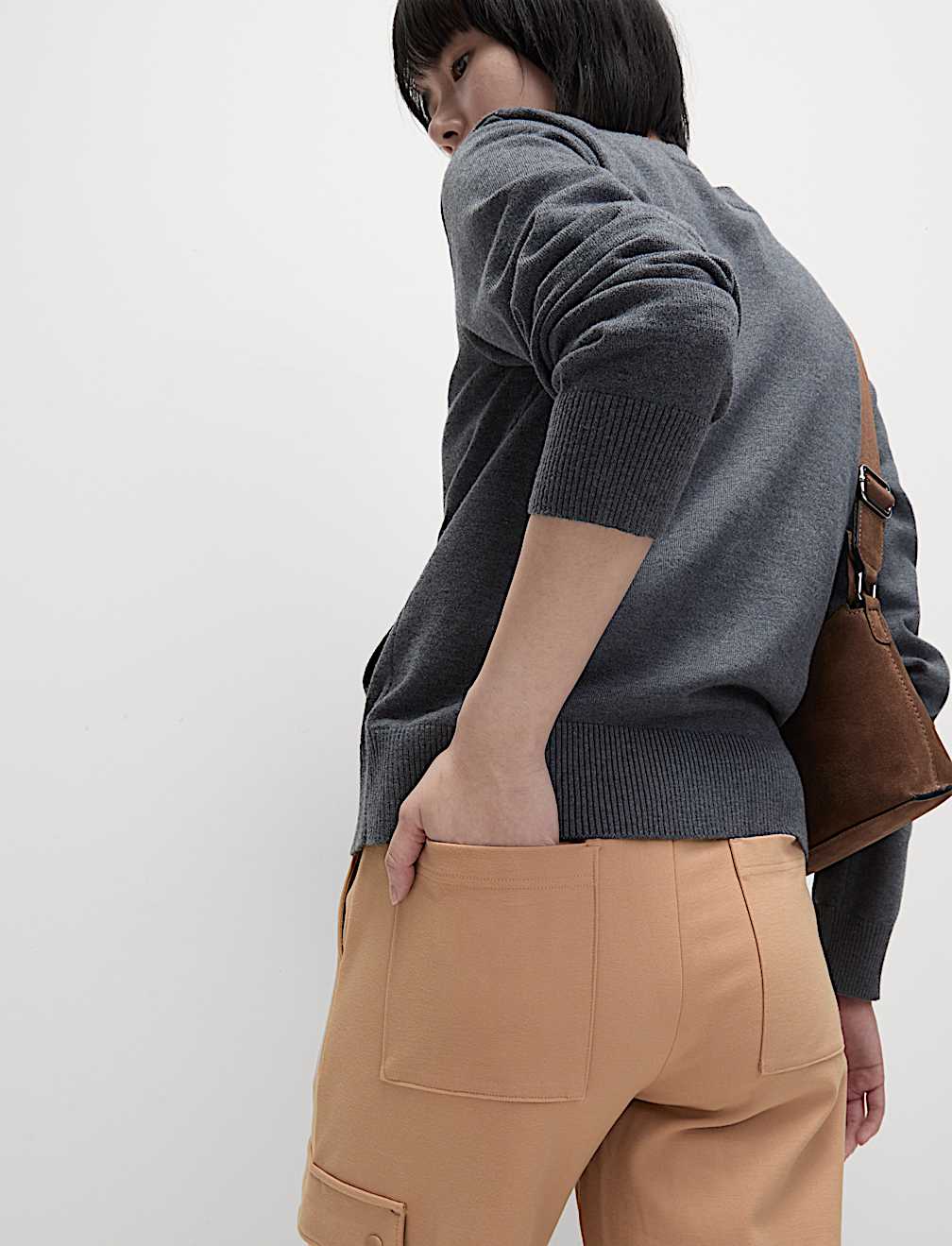 Ponte Utility Wide Leg Trousers