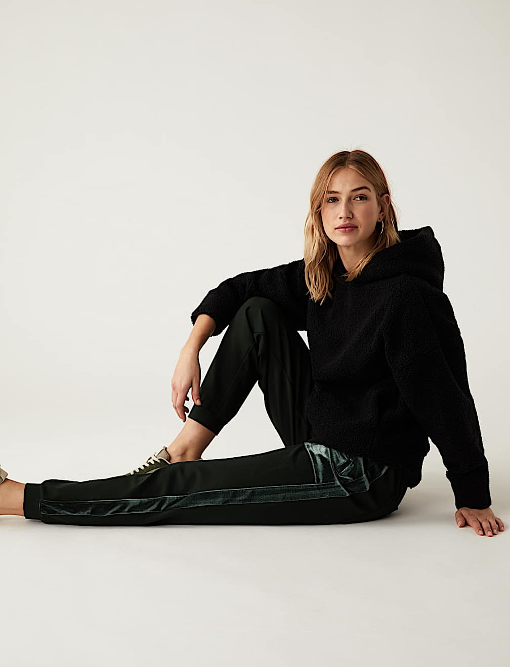 Ponte Side Stripe Tapered Joggers