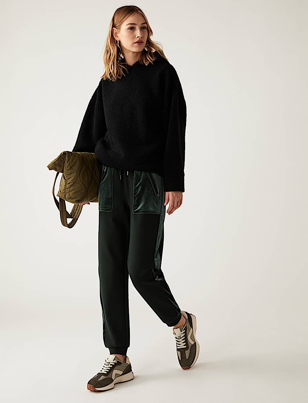 Ponte Side Stripe Tapered Joggers
