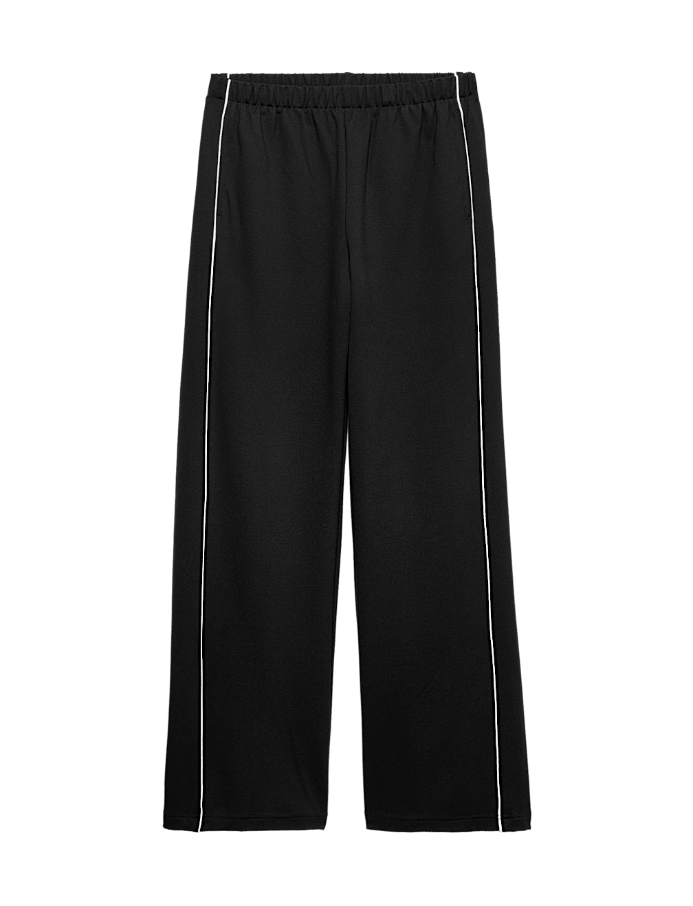 Ponte Side Stripe Drawstring Wide Leg Joggers