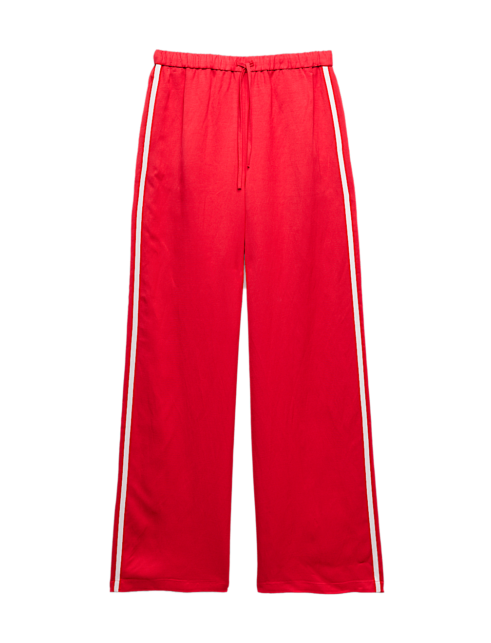 Side Stripe Wide Leg Trousers with Linen