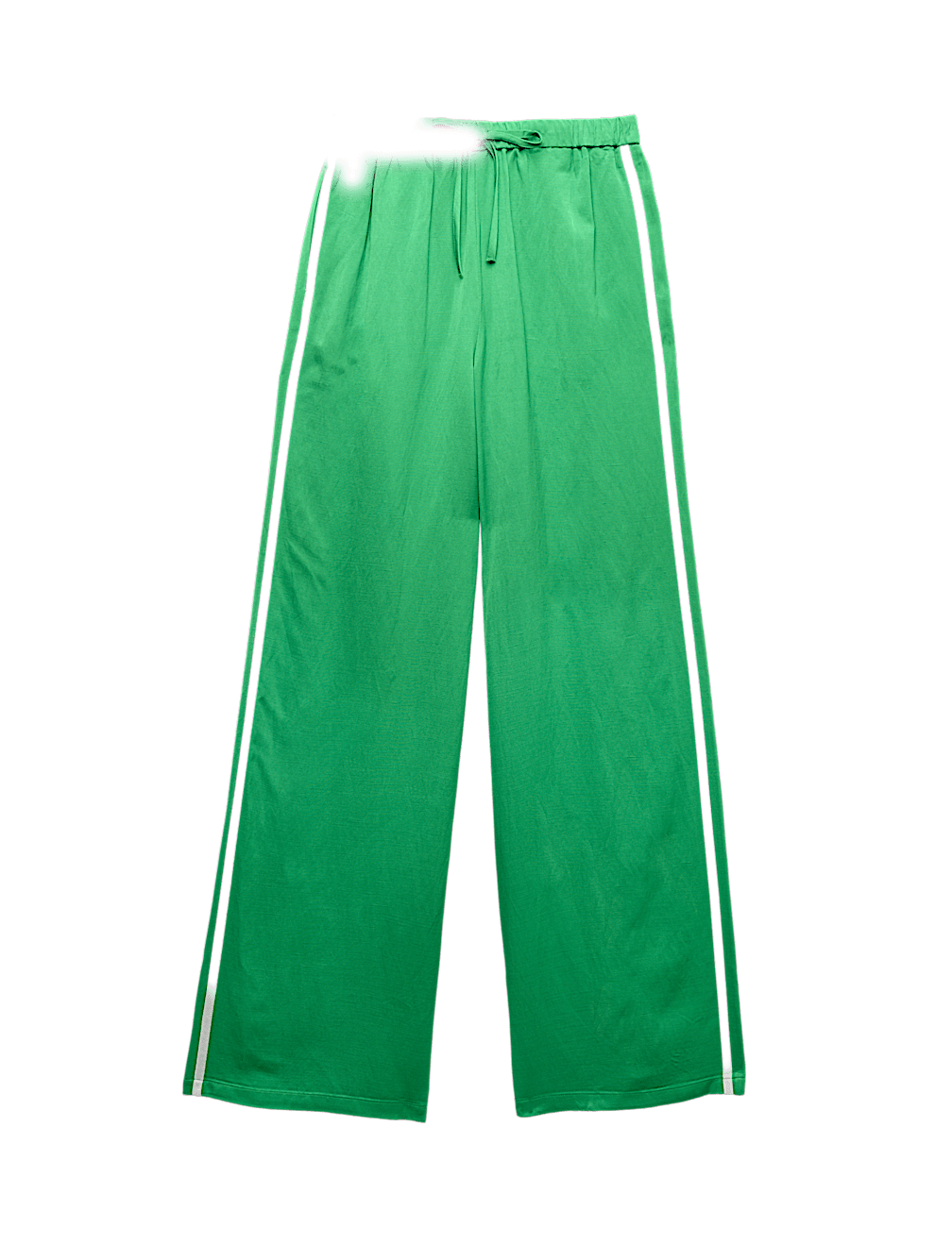 Side Stripe Wide Leg Trousers with Linen