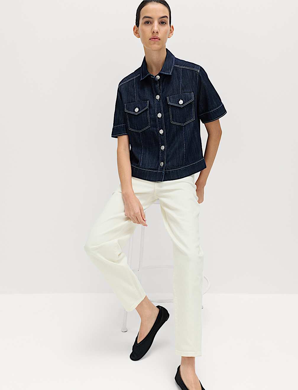 Mom High Waisted Ankle Grazer Jeans