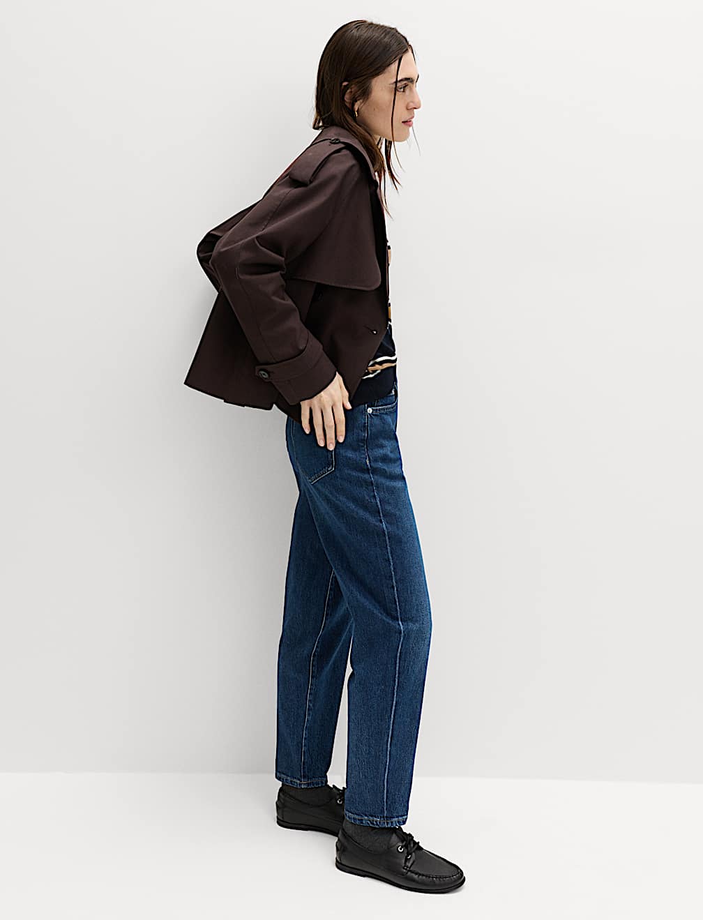 Mom High Waisted Ankle Grazer Jeans